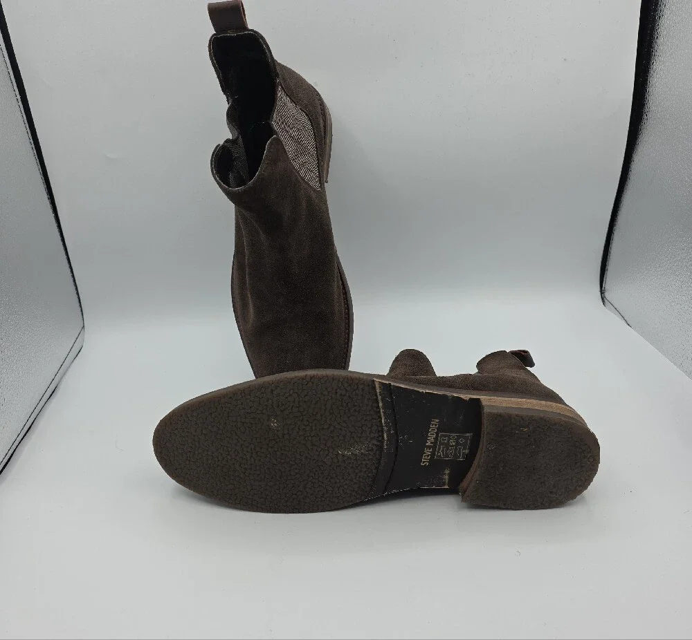Steve Madden Dark Brown Suede Chukka Chelsea Boots